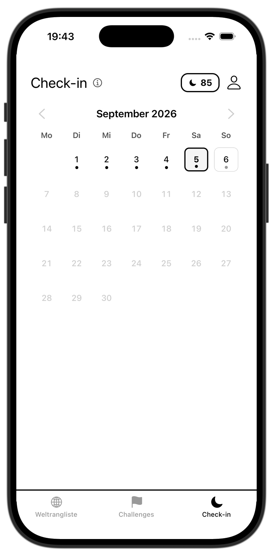 The night goes on the calendar.