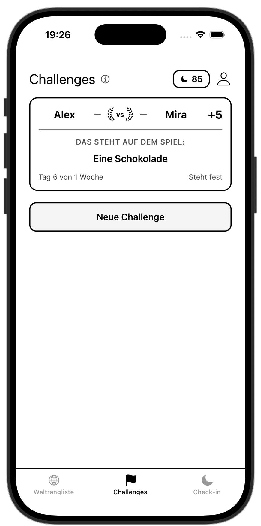 The challenge sits on the tab.